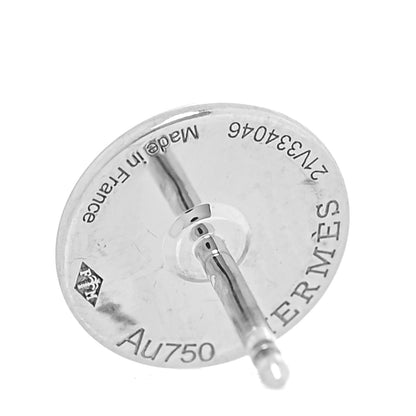 Hermes 18K White Gold Diamond Small Gambade Earrings 4 of 5