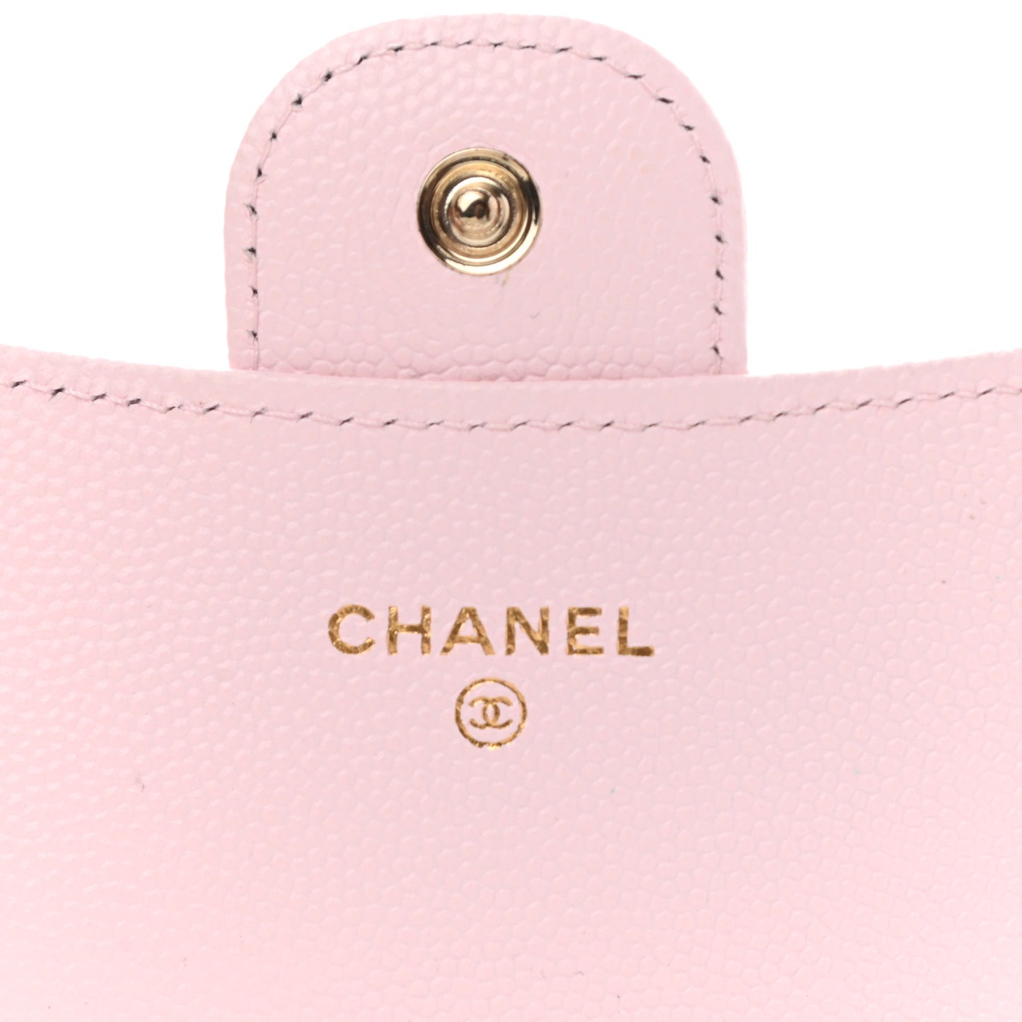 Caviar Quilted Flap Card Holder Wallet Light Pink