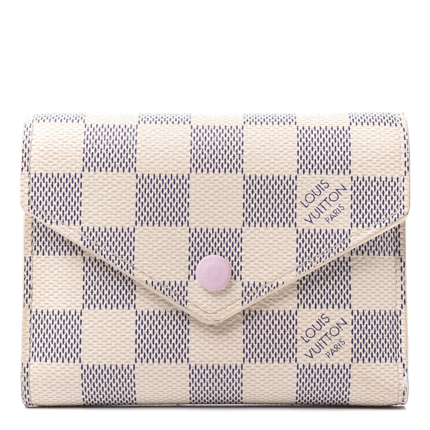 Louis Vuitton Damier Azur Victorine Wallet Rose Ballerine 1 of 9