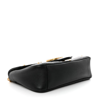 Gucci Calfskin Matelasse Studded Small Pearly GG Marmont Shoulder Bag Black 4 of 11