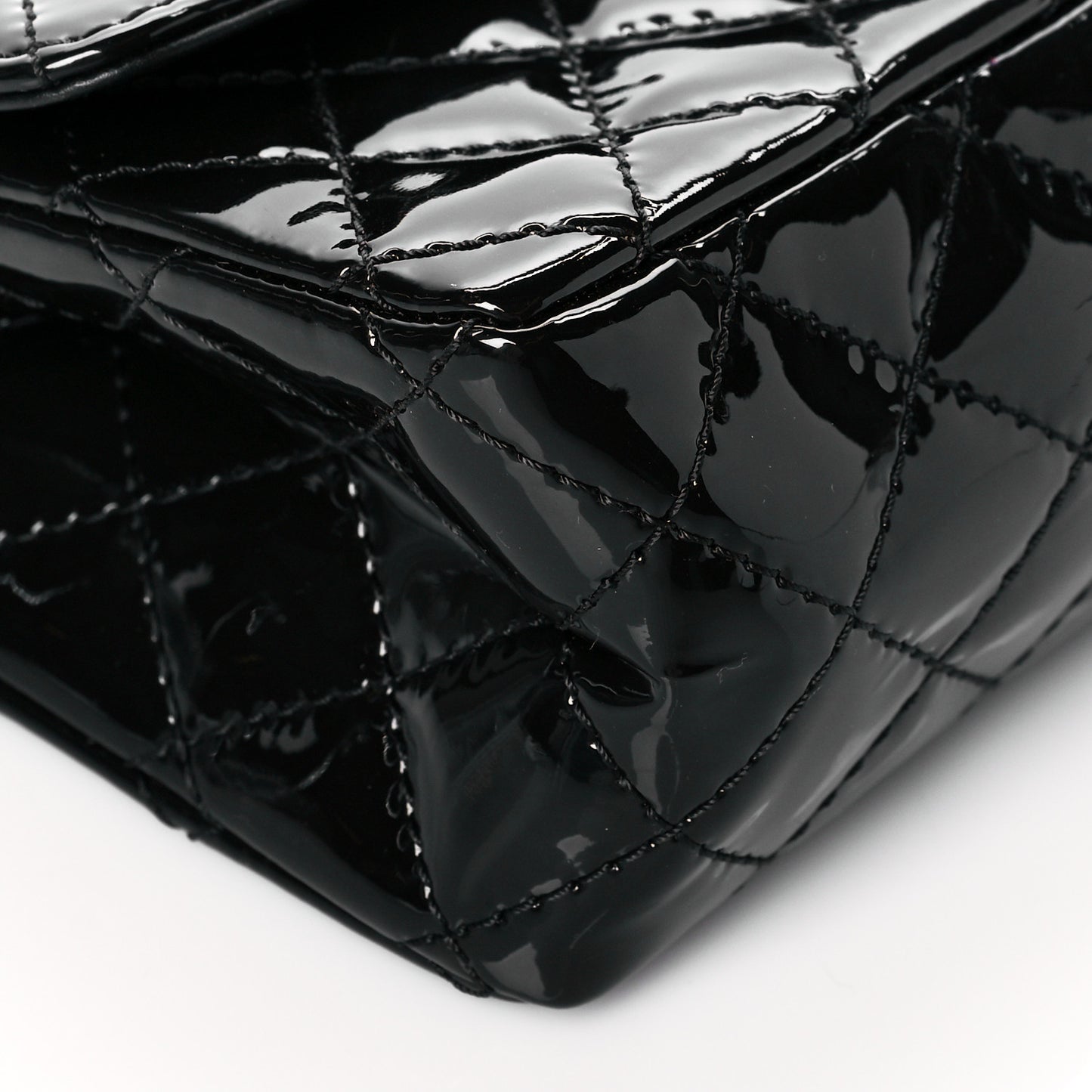 Patent Calfskin Quilted 2.55 Reissue Mini Flap So Black