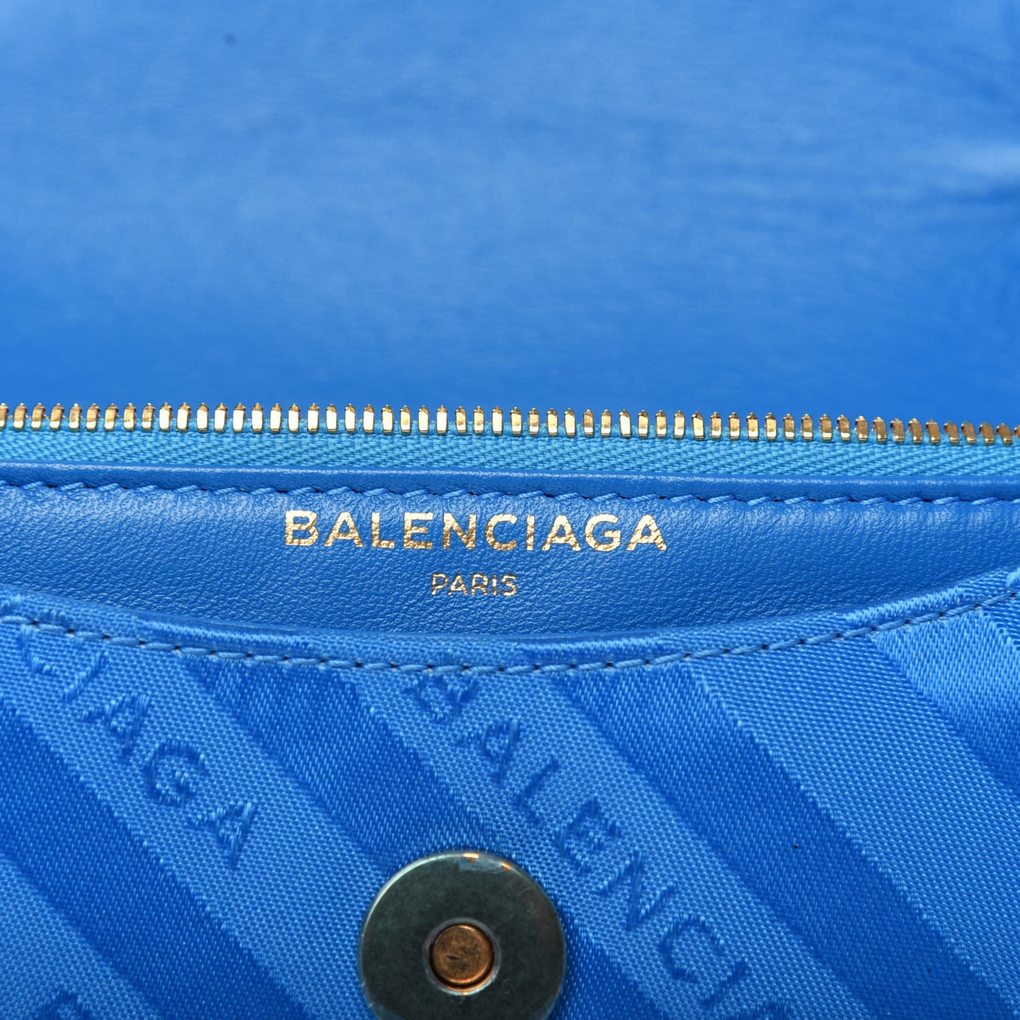 Nylon Jacquard Diagonal Logo S BB Round Shoulder Bag Bleu