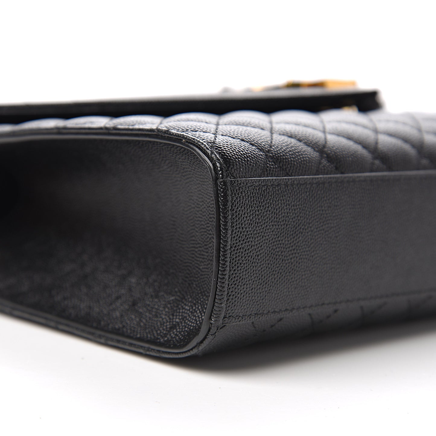 Grain De Poudre Textured Mixed Matelasse Large Triquilt Monogram Satchel Black