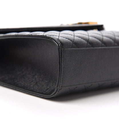 Saint Laurent Grain De Poudre Textured Mixed Matelasse Large Triquilt Monogram Satchel Black 7 of 9