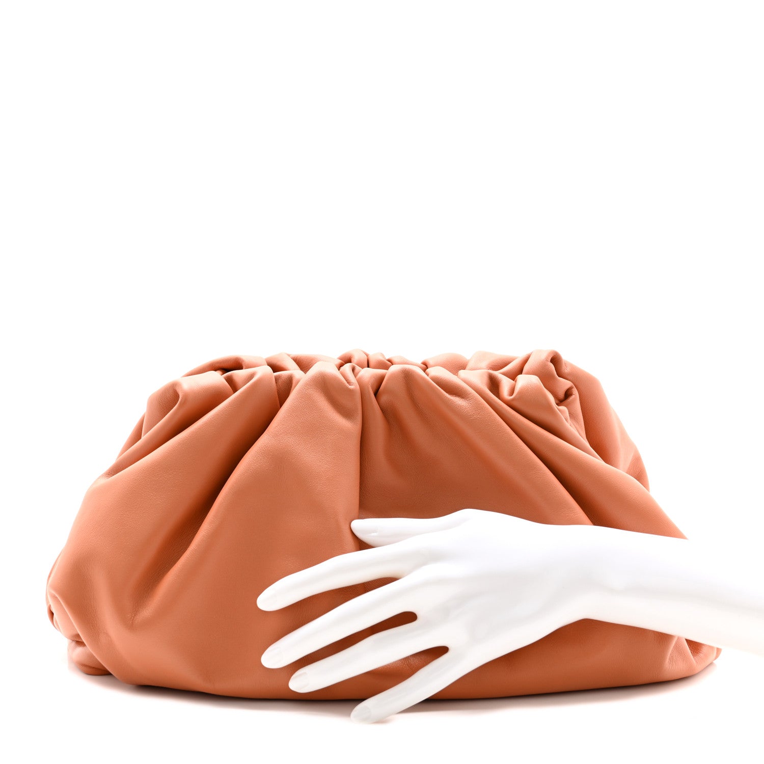 Bottega Veneta Smooth Butter Calf The Pouch Oversized Clutch Clay 2 of 9
