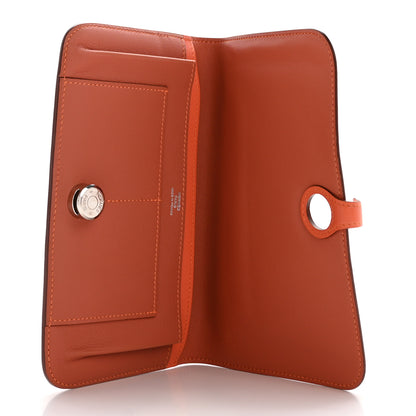Hermes Swift Dogon Duo Wallet Sanguine Crevette 6 of 8