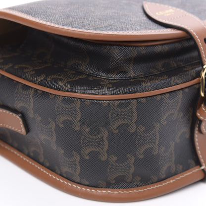 Celine Triomphe Canvas Medium Folco Bag Tan 7 of 10