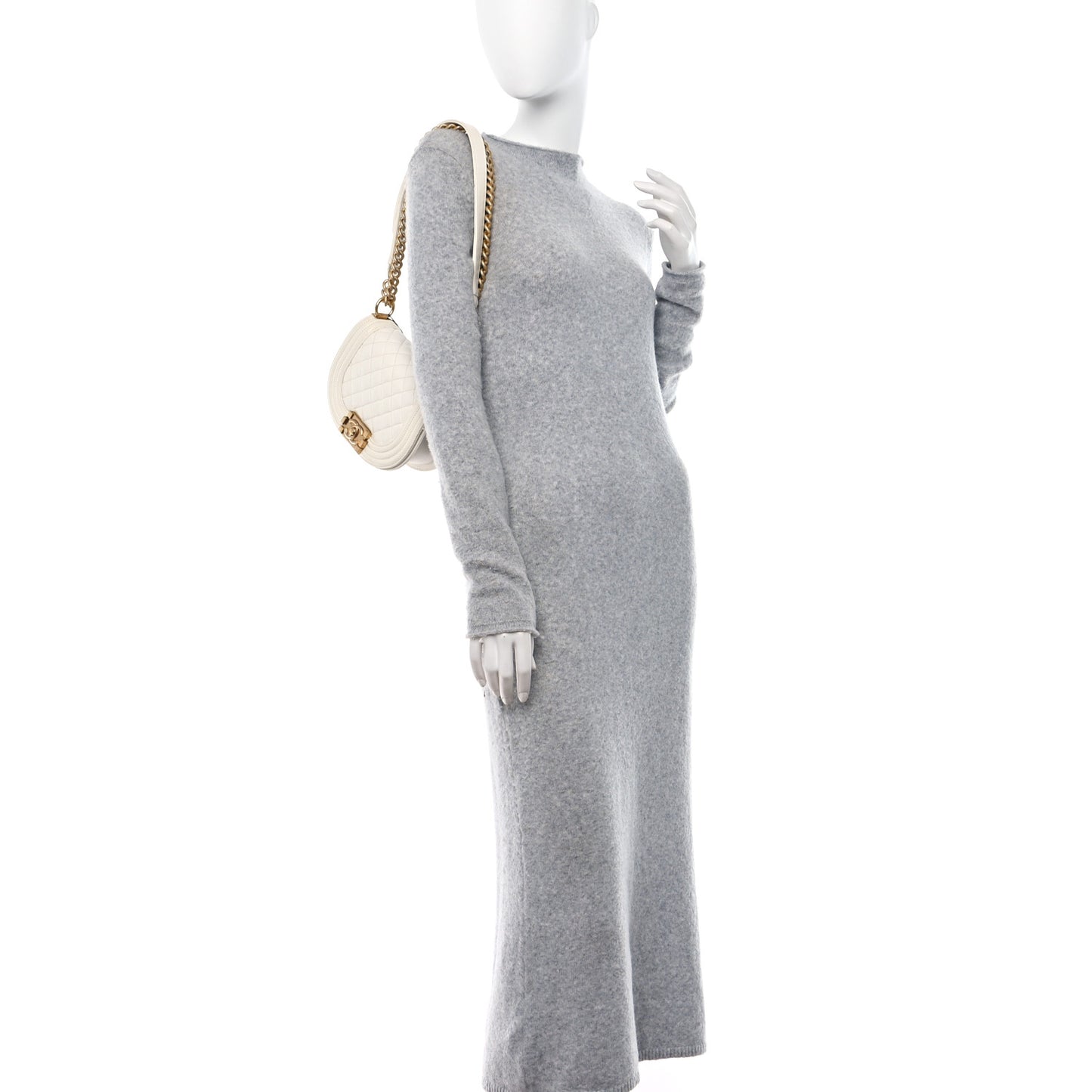 Caviar Quilted Small Boy Messenger Bag White