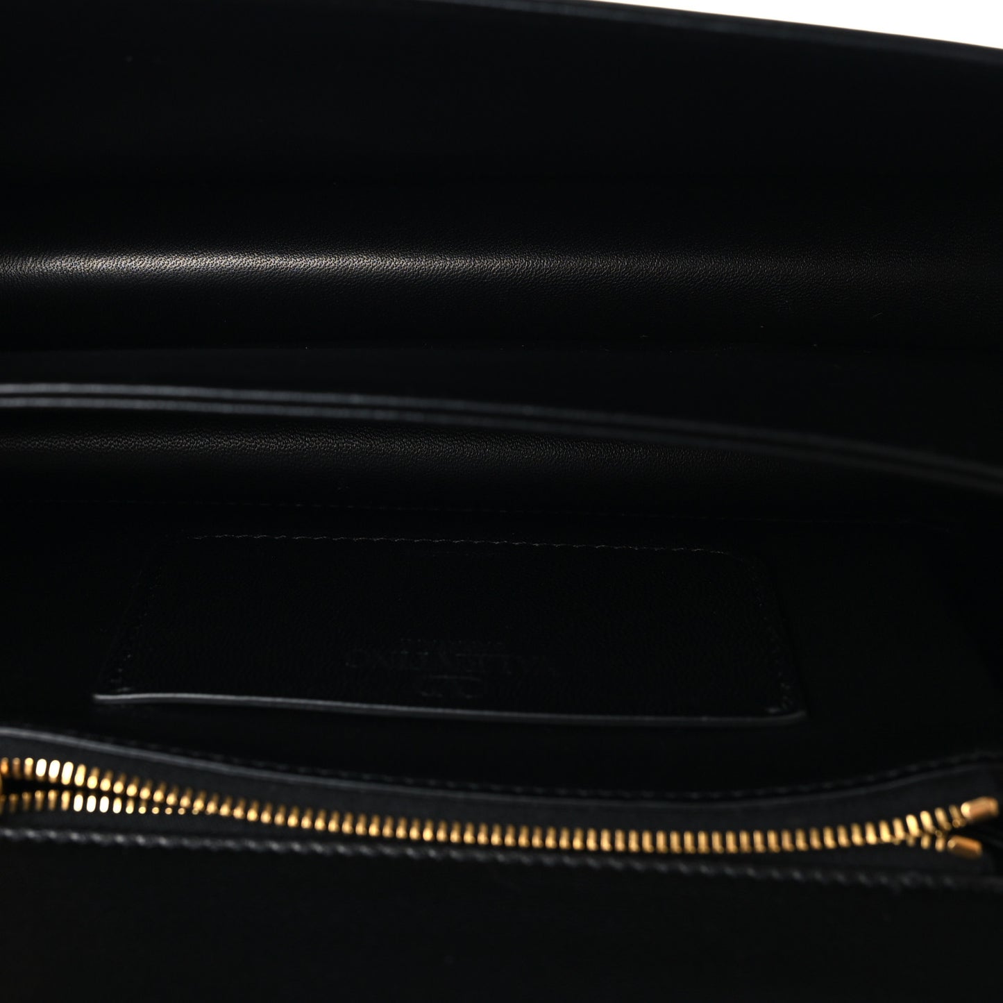 Shiny Calfskin Vlogo Vain Shoulder Bag Black