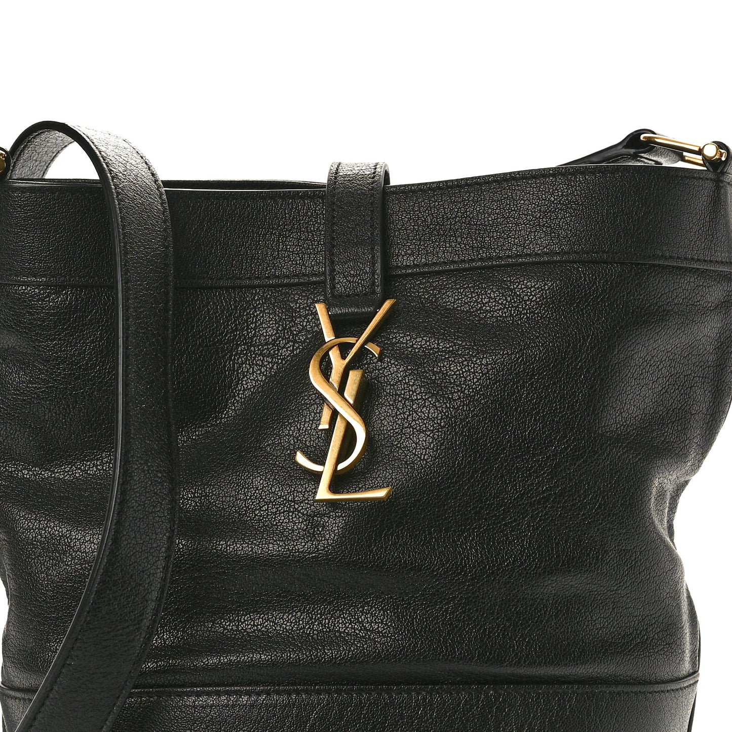 Lambskin Seau Fermoir Bucket Bag Black
