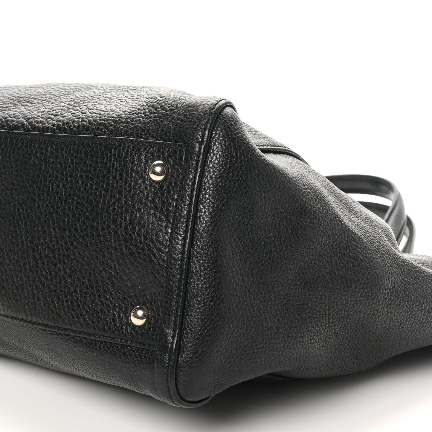 Pebbled Calfskin Medium Soho Shoulder Bag Black