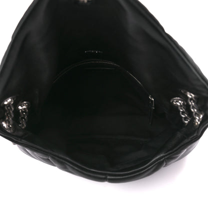 Saint Laurent Lambskin Quilted Medium Loulou Puffer Monogram Chain Satchel Black 5 of 12