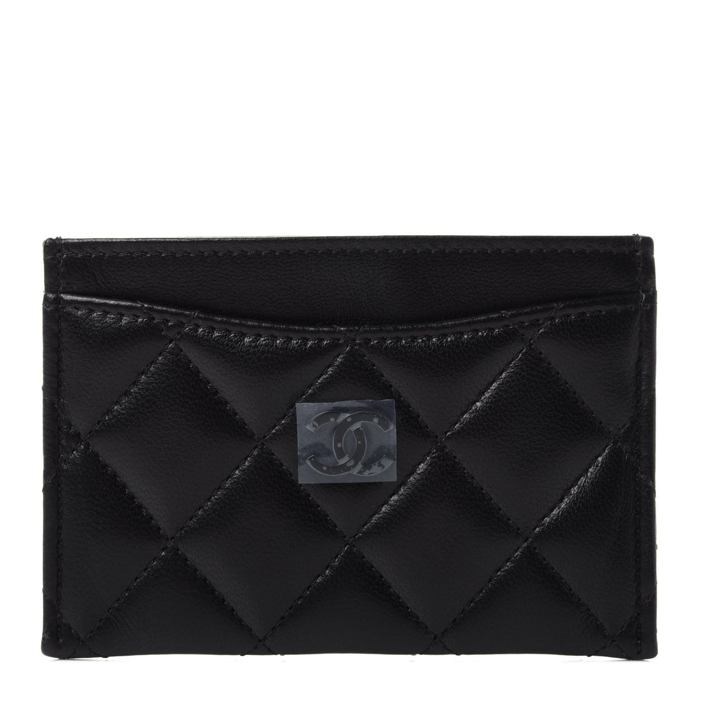 Lambskin Quilted Card Holder So Black