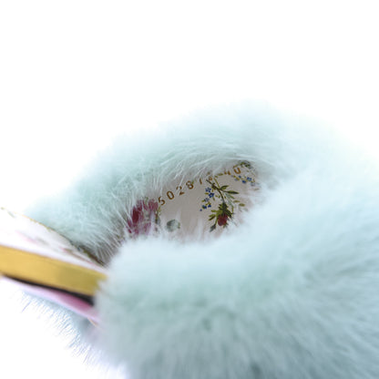 Gucci Mink Nappa Crystal Candy Mules 40 Vibrant Turquoise Gold 9 of 9