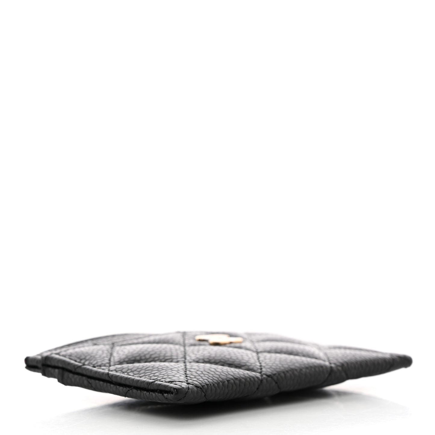 Caviar Quilted Card Holder Black