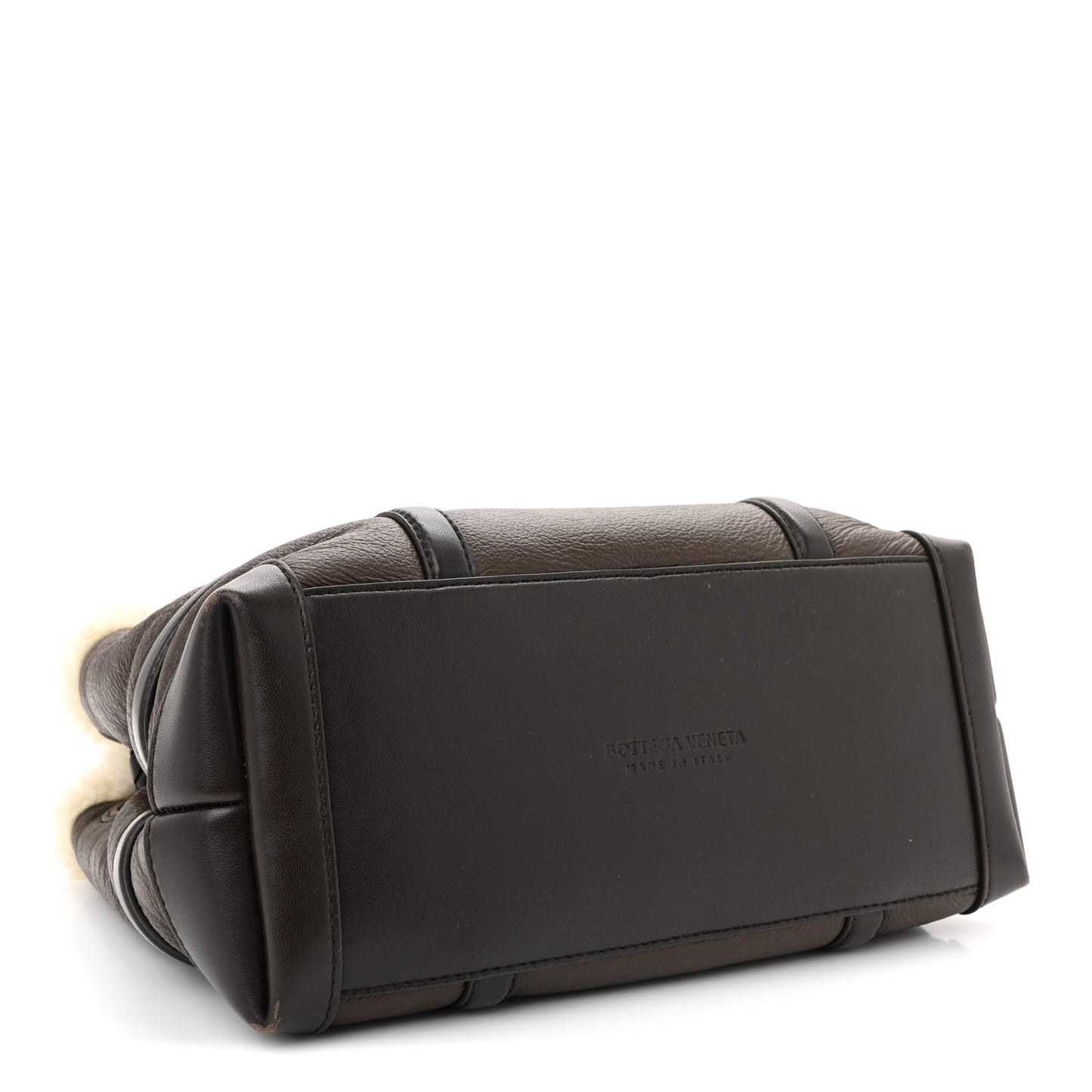 Shearling Aviator Small Andiamo Shoulder Bag Brown