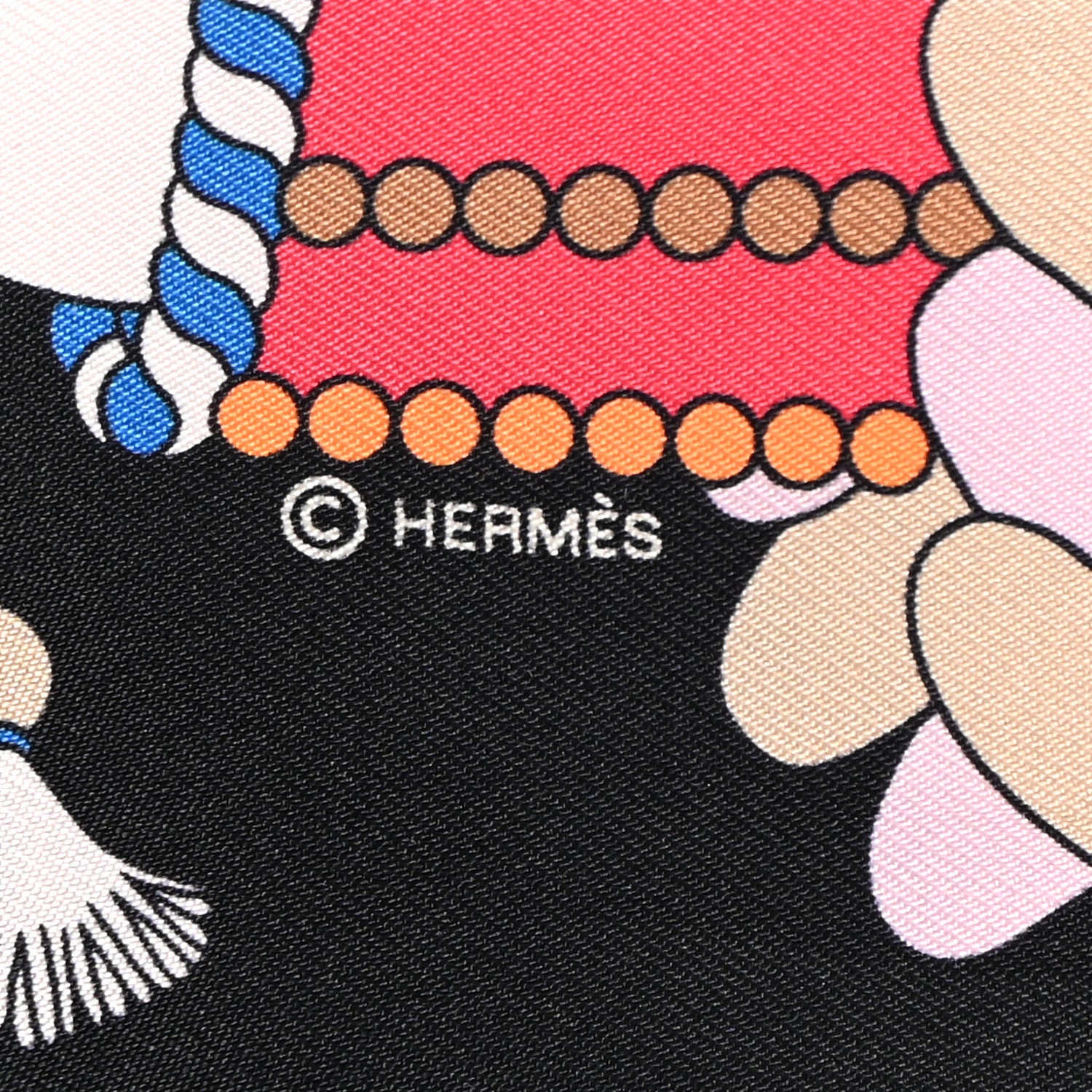 Hermes Silk La Patisserie Francaise Charms Twilly Charms Black White Bleu 3 of 6