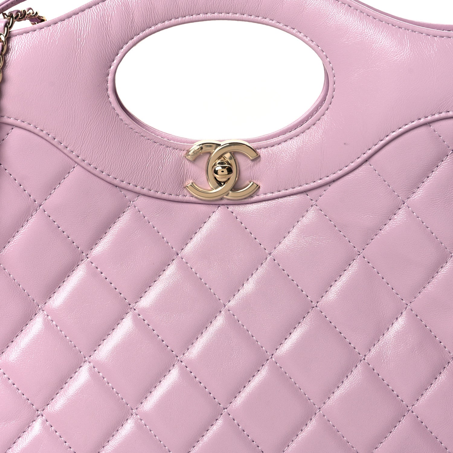 Chanel Shiny Lambskin Quilted 31 Shopping Bag Lilac 8 of 11
