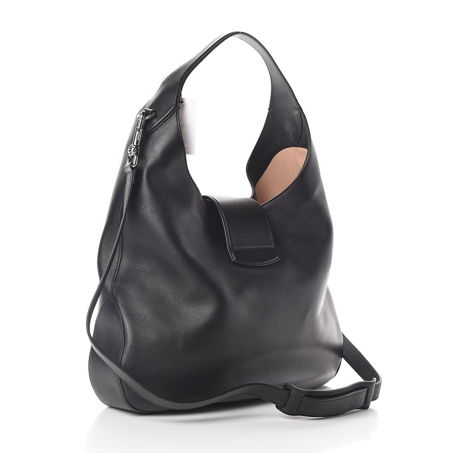 Calfskin Dog Embroidered Large Dionysus Hobo Black