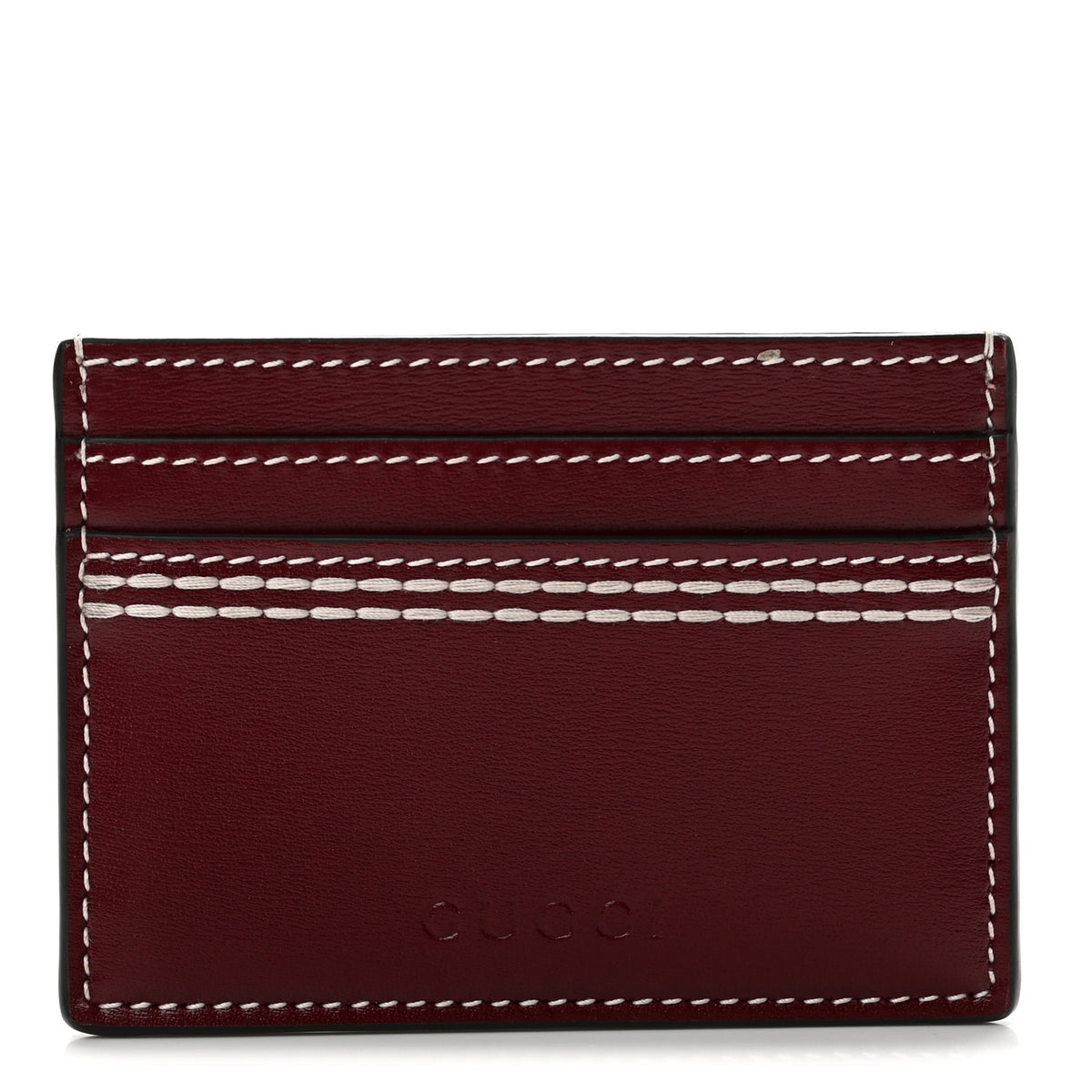 Gucci Calfskin Logo Card Holder Burgundy 1 of 7