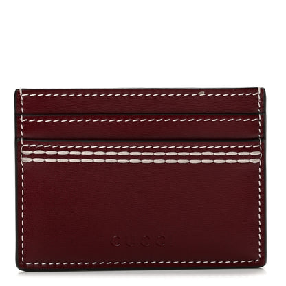 Gucci Calfskin Logo Card Holder Burgundy 1 of 7