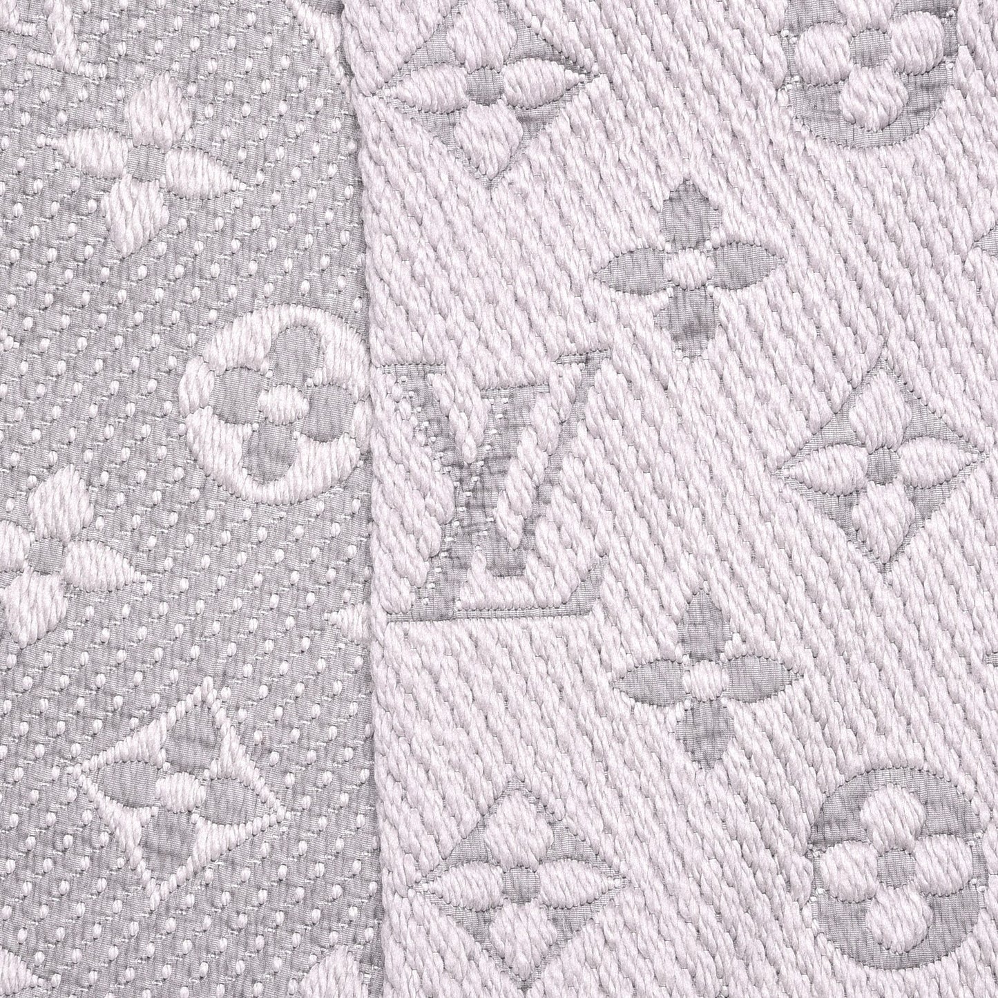 Wool Silk Logomania Scarf Pearl Grey
