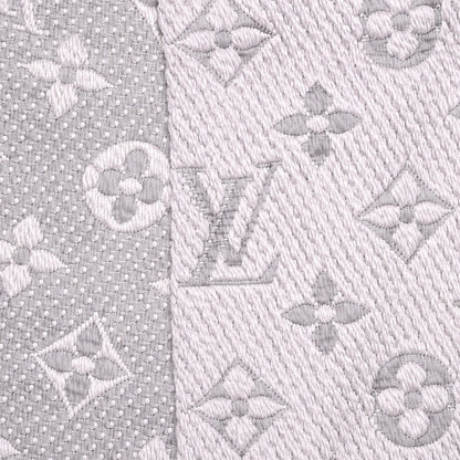 Louis Vuitton Wool Silk Logomania Scarf Pearl Grey 4 of 5