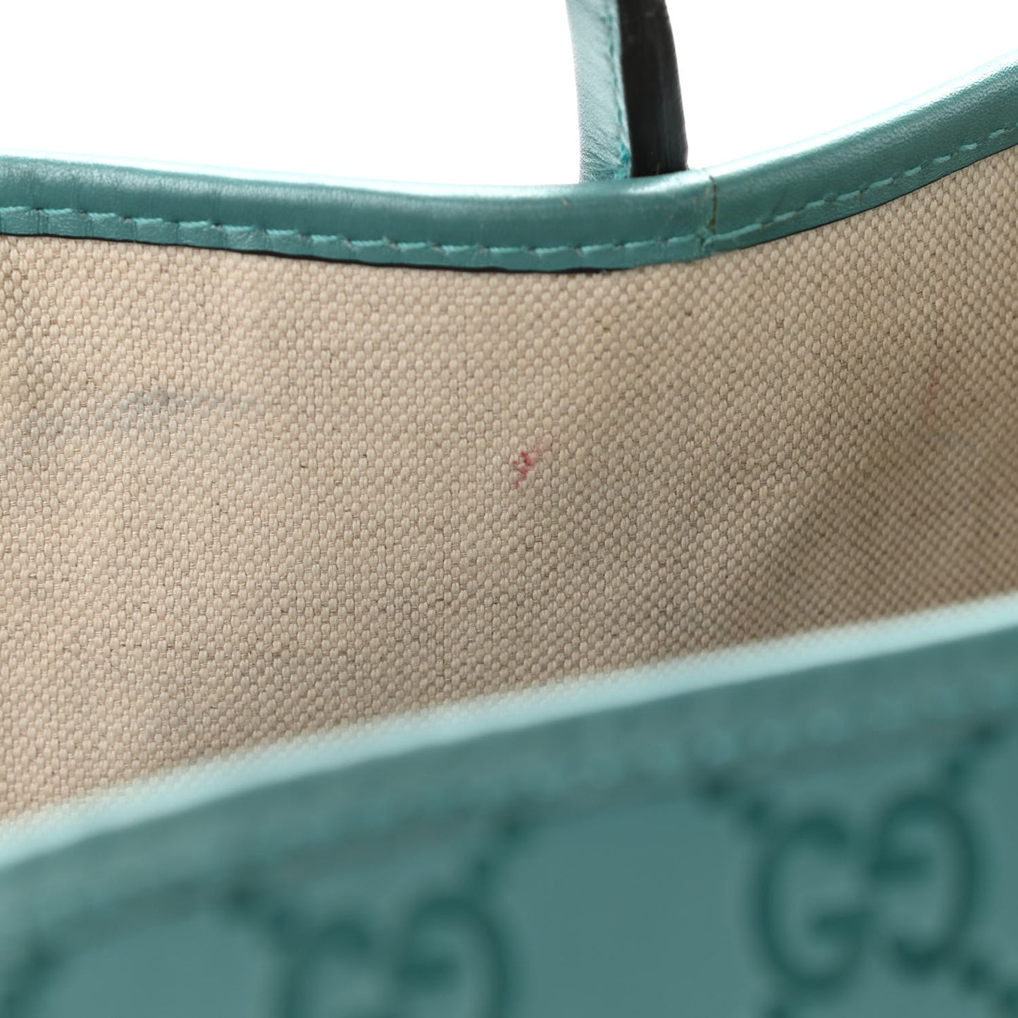 Metallic Guccissima Medium GG Twins Tote Teal