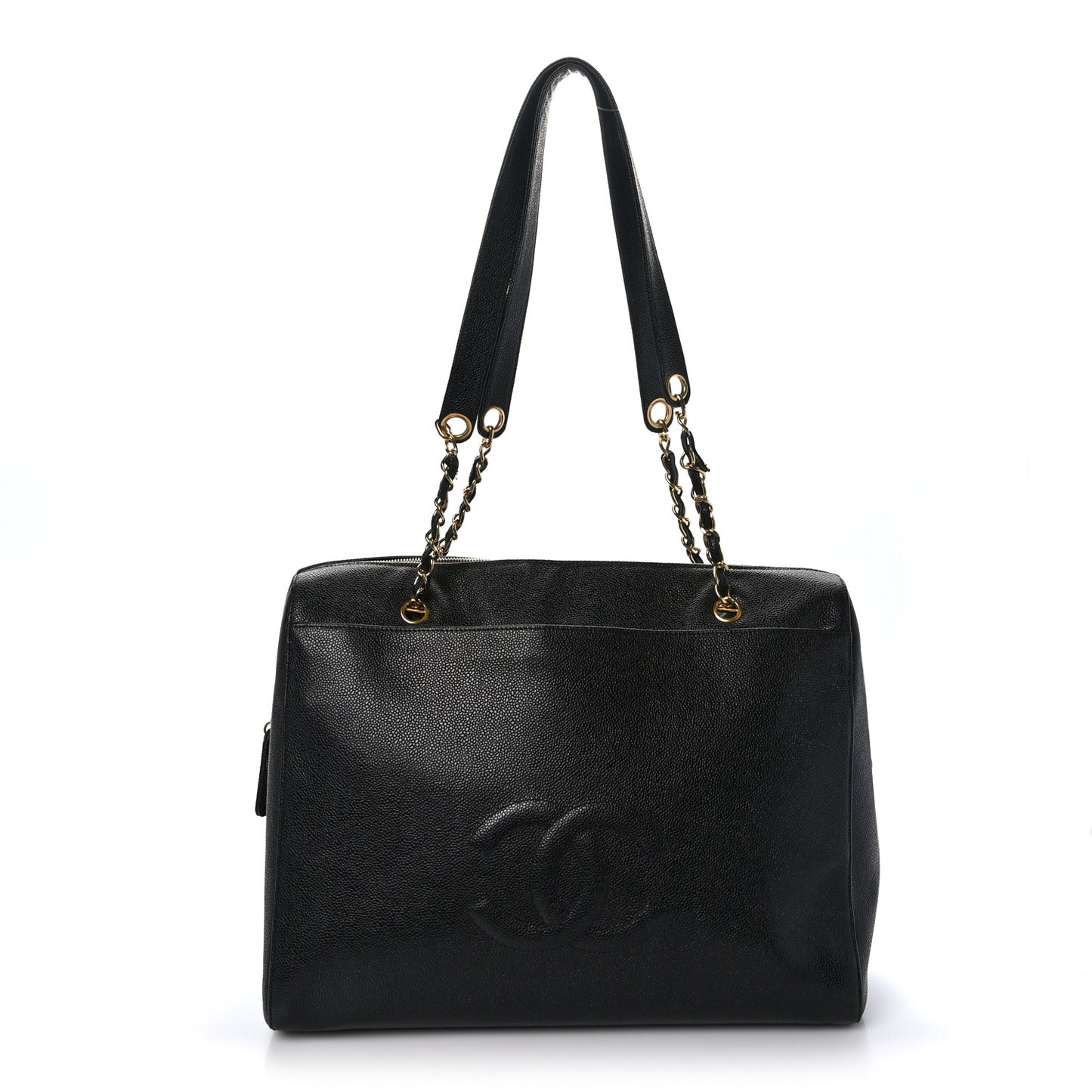 Caviar Large CC Shoulder Bag Black