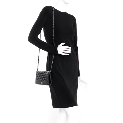 Chanel Aged Calfskin Quilted Gabrielle Wallet On Chain WOC Black 2 of 9