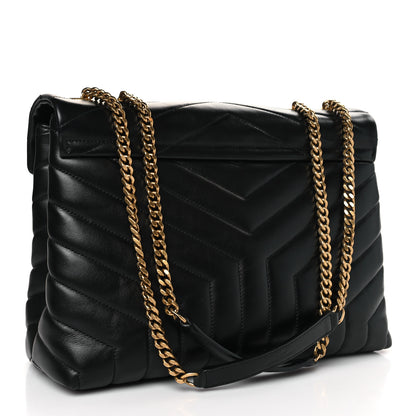 Saint Laurent Calfskin Y Quilted Monogram Medium Loulou Chain Satchel Black 3 of 8