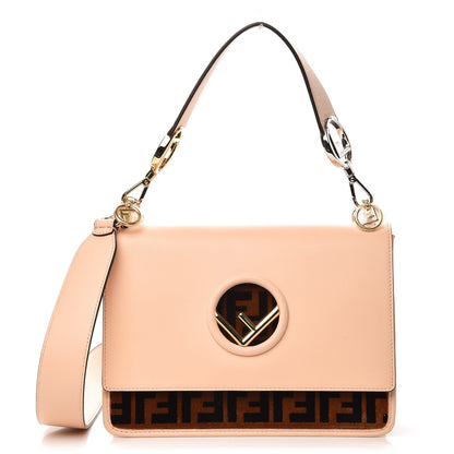 Fendi Vitello Century Velvet F is Fendi FF Kan I Shoulder Bag Tobacco Rosa Plaster 1 of 11