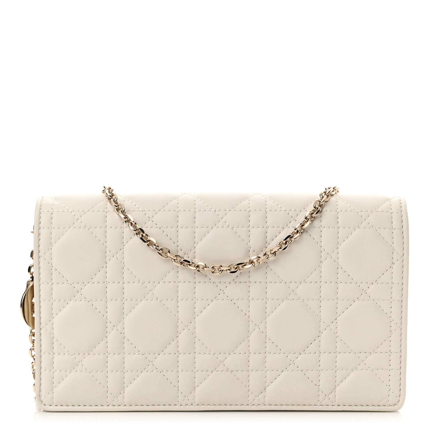 Christian Dior Lambskin Cannage Lady Dior Pouch Latte 1 of 11