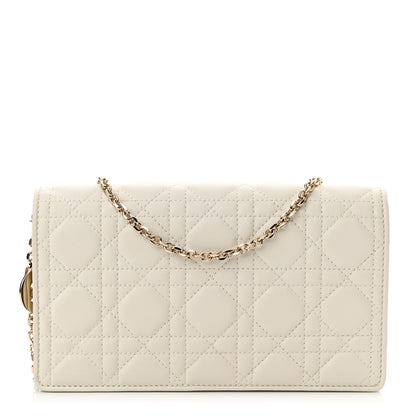 Christian Dior Lambskin Cannage Lady Dior Pouch Latte 1 of 11