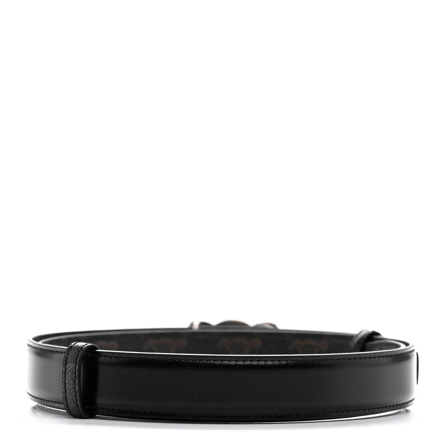 Celine Canvas Calfskin Reversible 25mm Triomphe Belt 85 34 Black 2 of 7