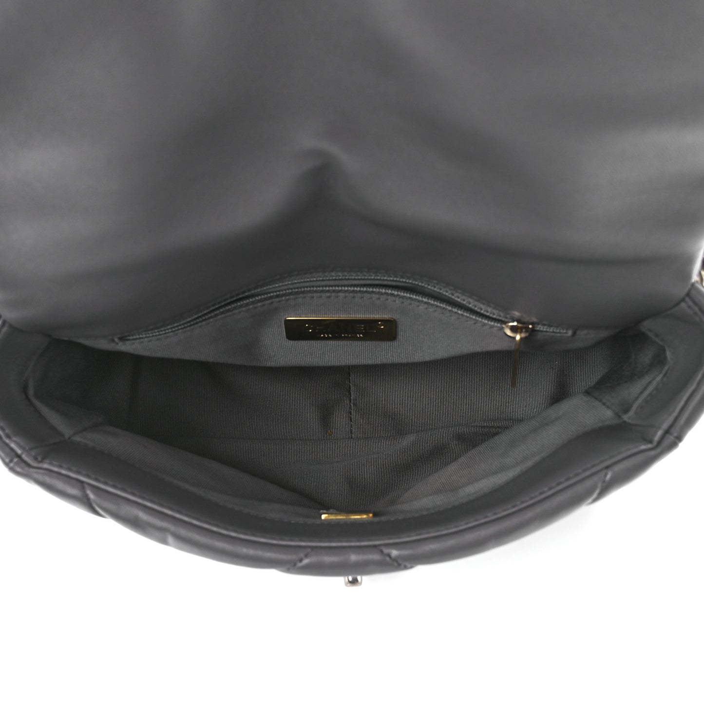 Lambskin Quilted Medium Chanel 19 Flap Dark Grey