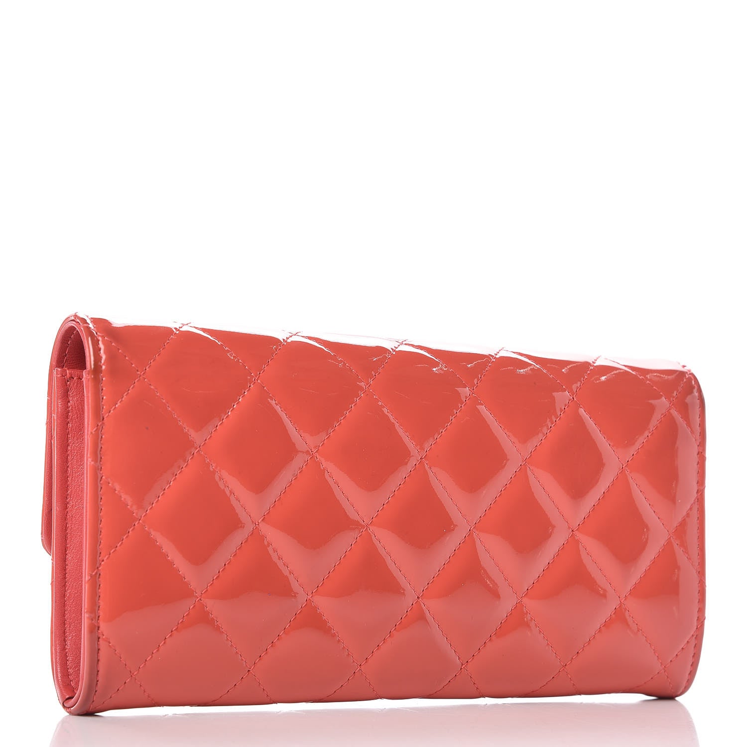 Chanel Patent Calfskin Quilted Large Flap Wallet Dark Pink 3 of 22