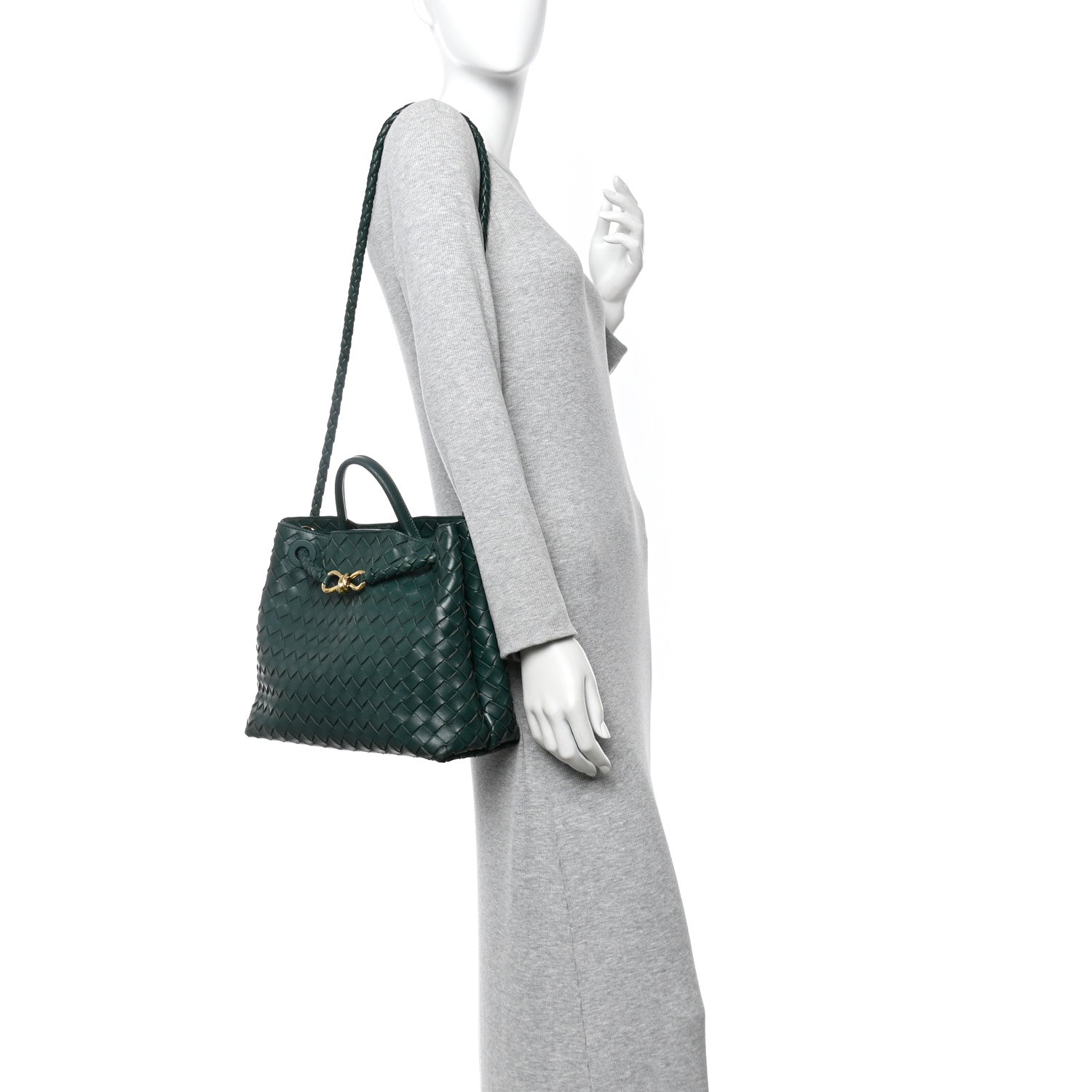Bottega Veneta Nappa Intrecciato Medium Andiamo Shoulder Bag Emerald Green 2 of 9