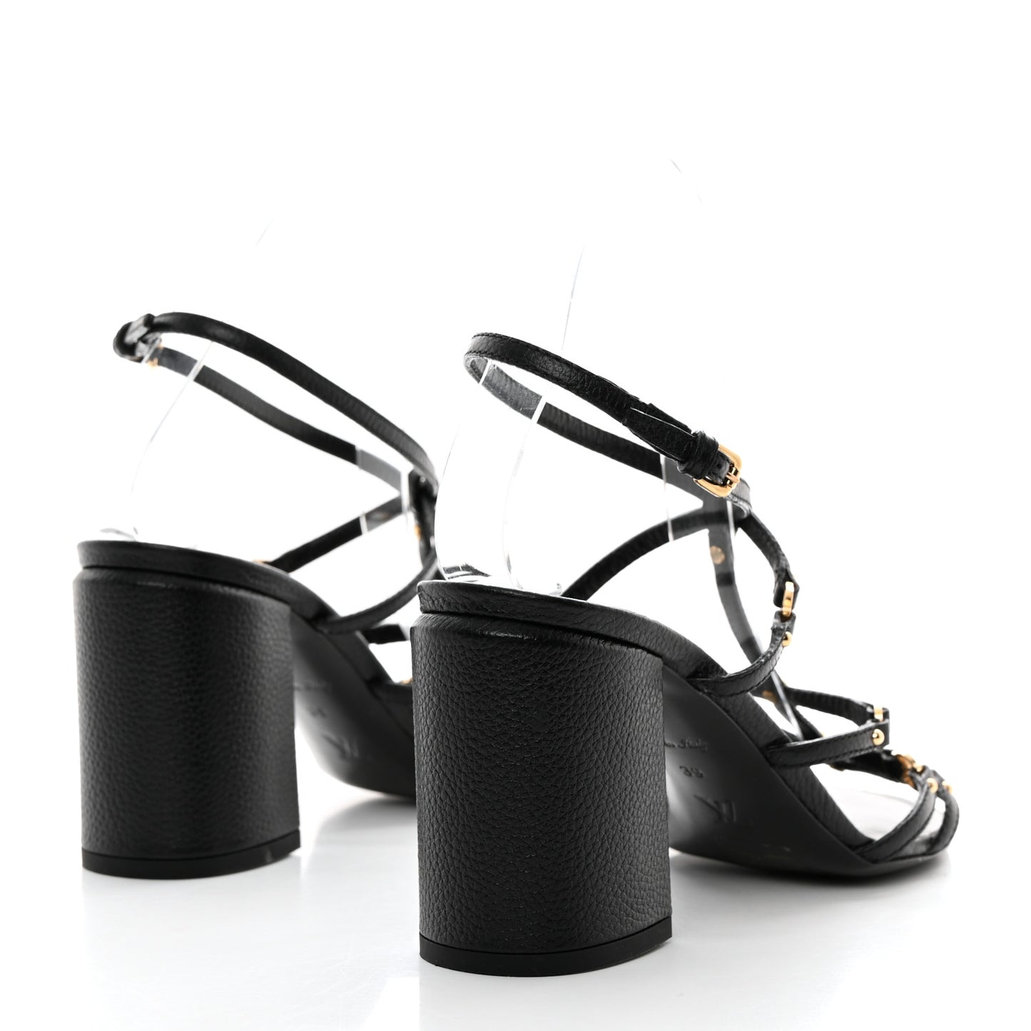 Calfskin Roma Sandals 39 Black