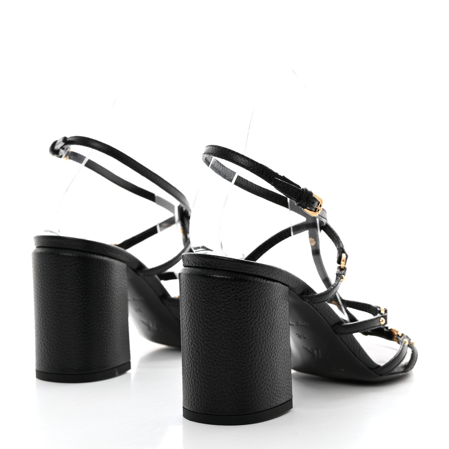 Louis Vuitton Calfskin Roma Sandals 39 Black 4 of 8