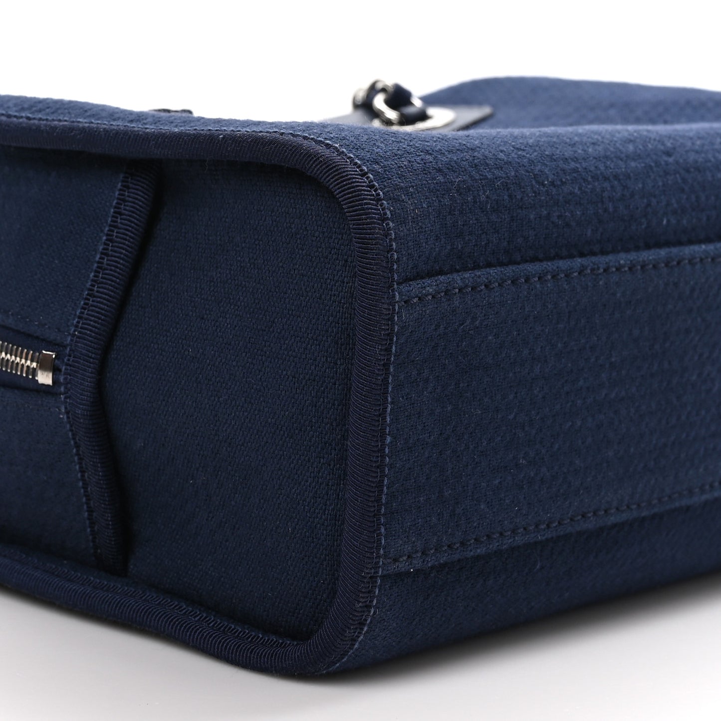 Mixed Fibers Small Deauville Bowling Bag Navy Blue