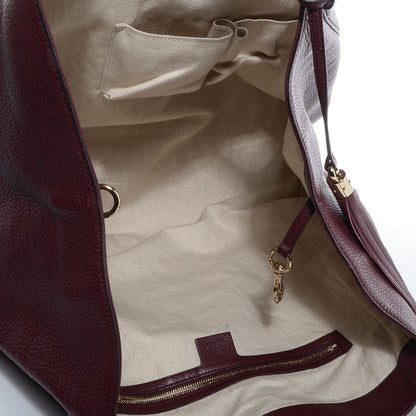 Gucci Pebbled Calfskin Large Soho Shoulder Bag Bordeaux 5 of 7