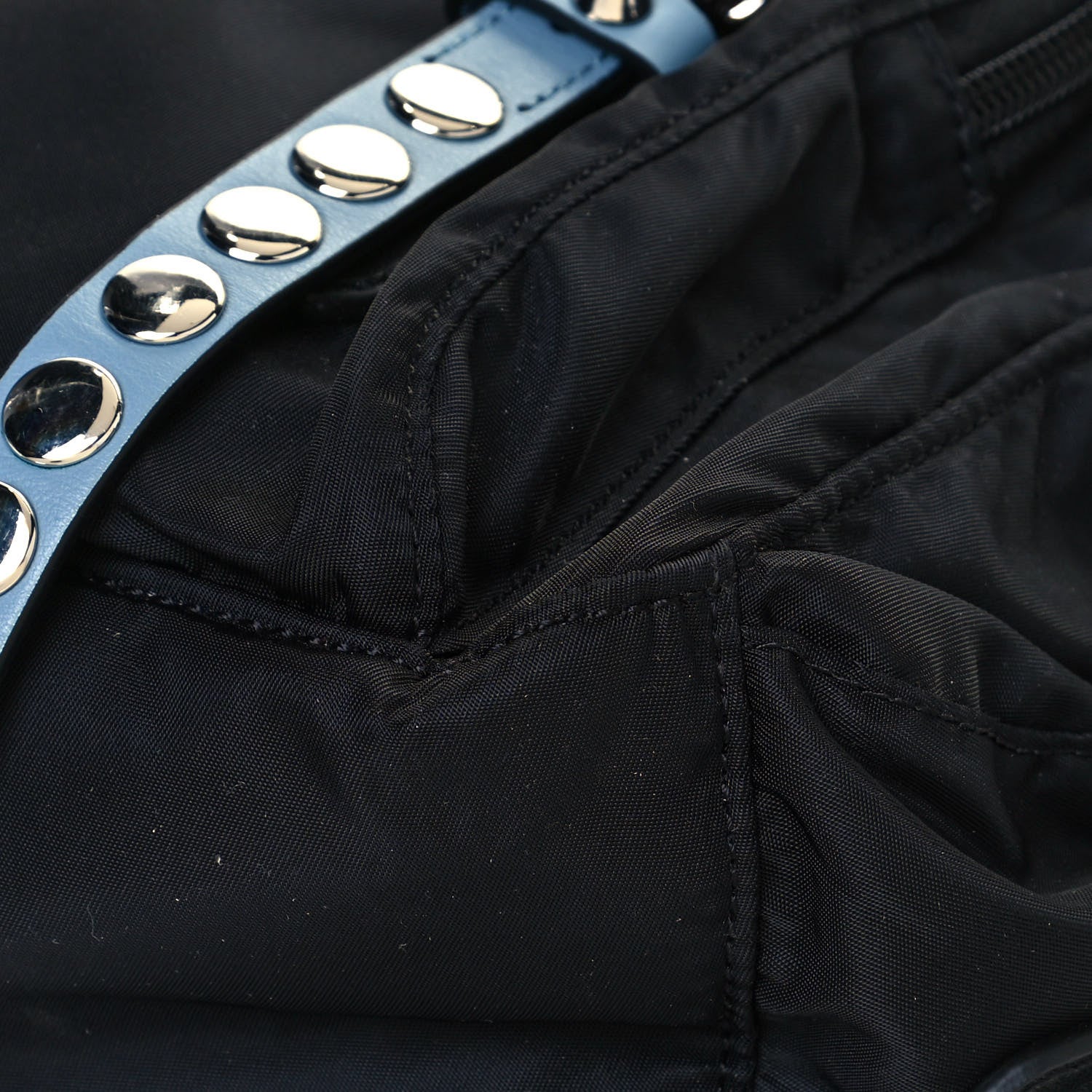 Prada Nylon New Vela Studded Messenger Black Astrale 12 of 13