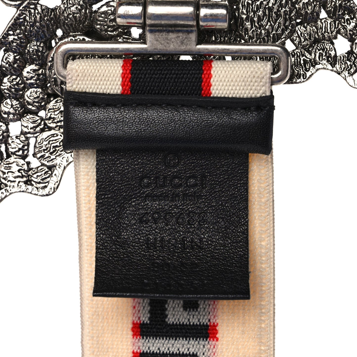 Jacquard Crystal Stripe Butterfly Belt 80 32 White