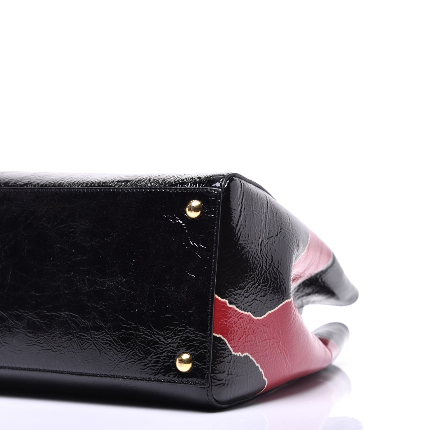 Patent Regular 2Jours Tote Black Red Milk