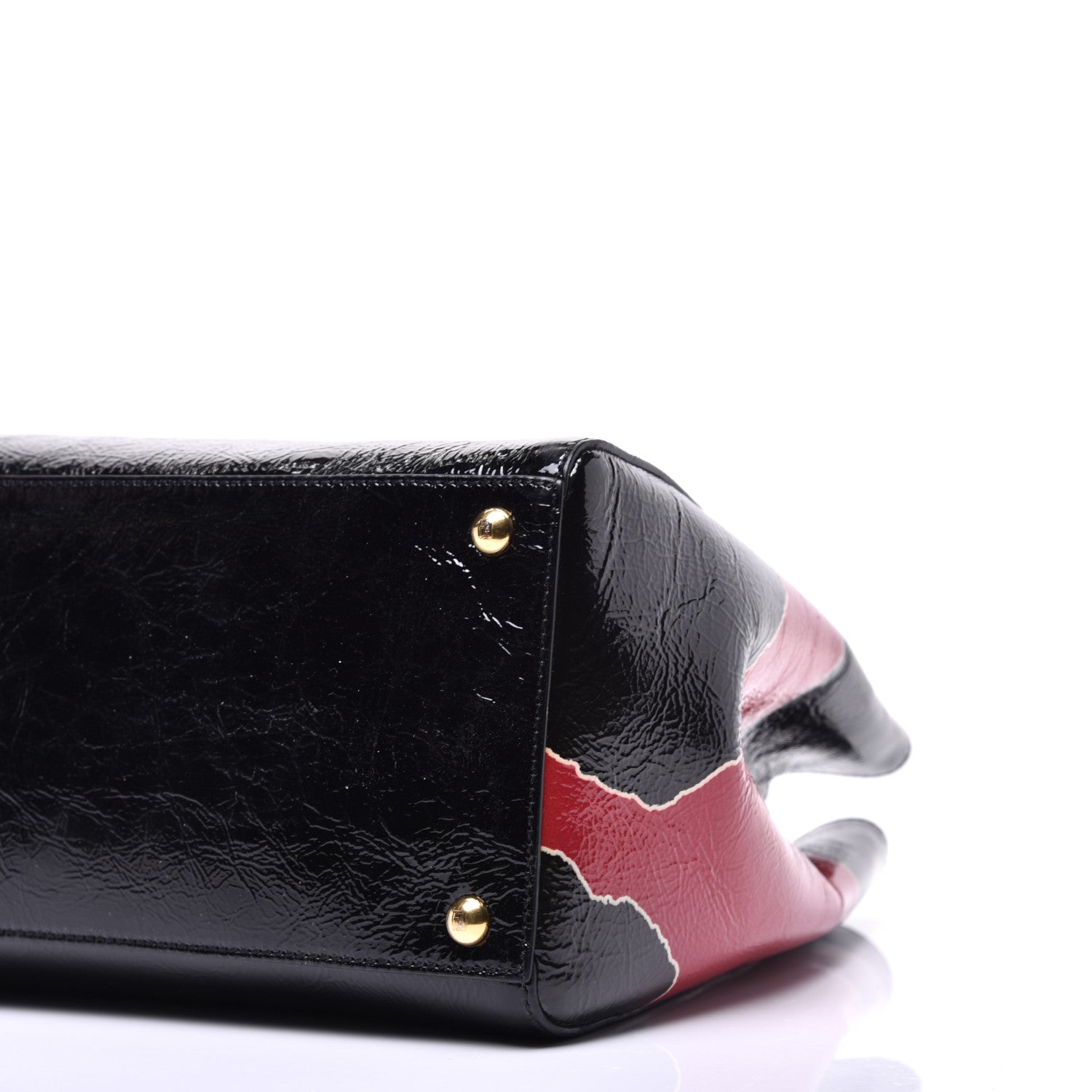 Fendi Patent Regular 2Jours Tote Black Red Milk 10 of 10