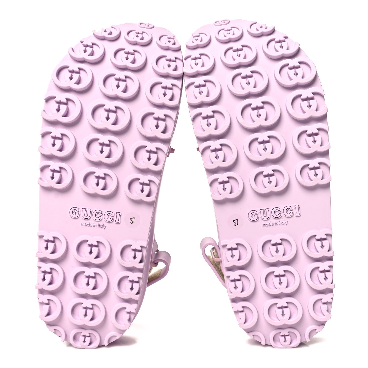 Gucci Soft Rubber Horsebit Touch Womens Strapped Sandals 37 Talc Pink 6 of 10