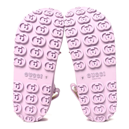Gucci Soft Rubber Horsebit Touch Womens Strapped Sandals 37 Talc Pink 6 of 10