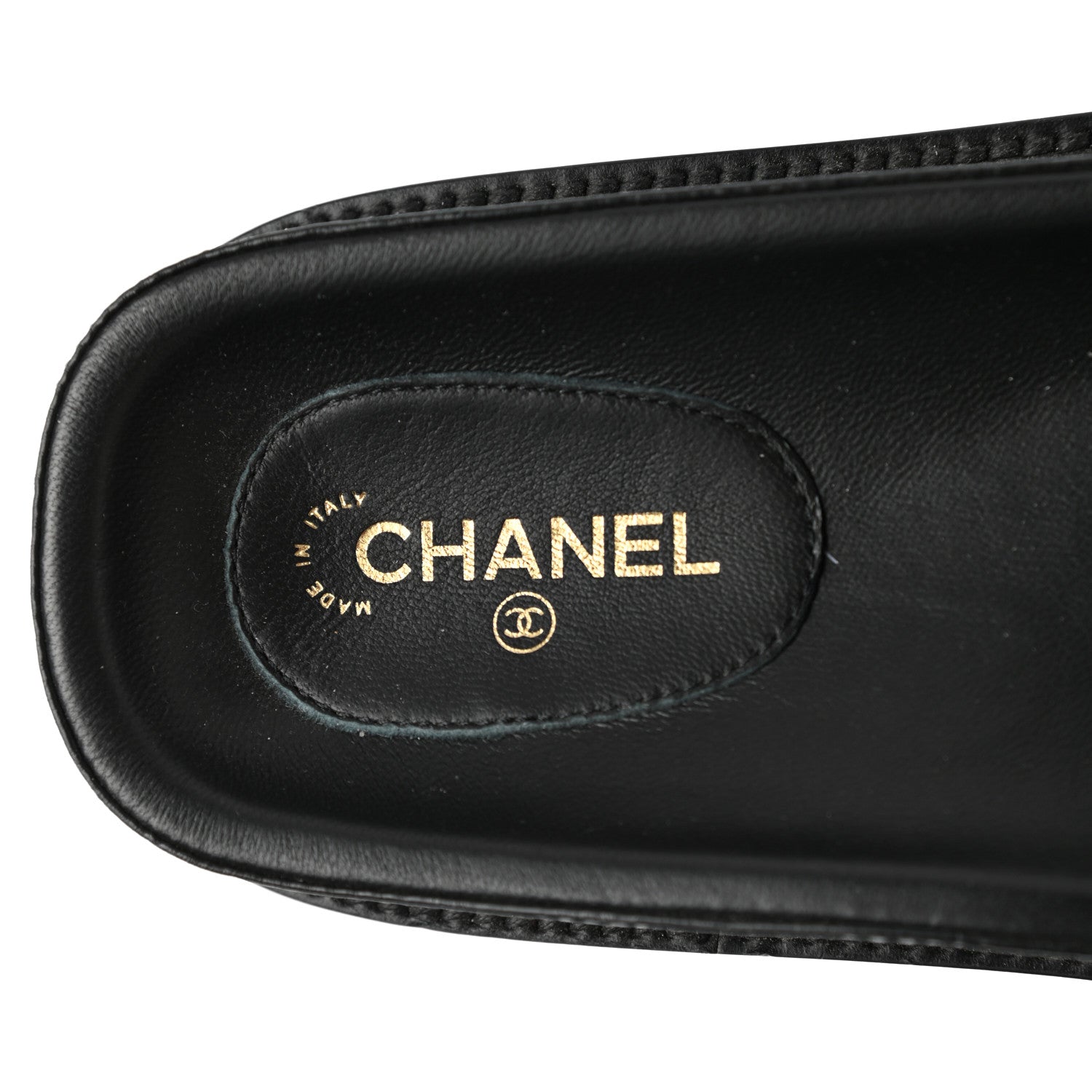 Chanel Lambskin Cha-Nel Mule Sandals 39.5 Black Multicolor 7 of 11