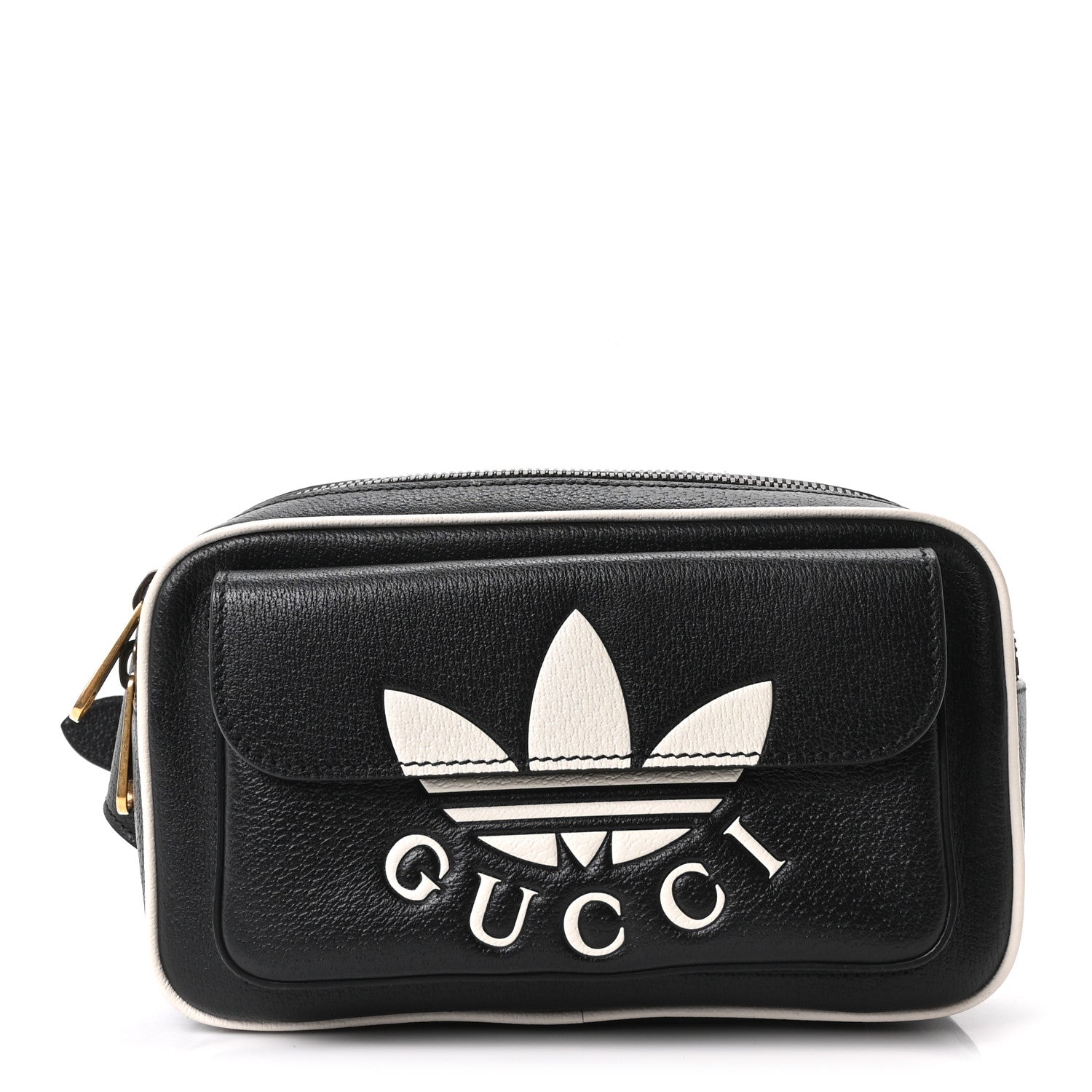Gucci X ADIDAS Textured Dollar Calfskin Belt Bag Black 1 of 10